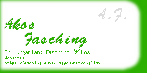 akos fasching business card